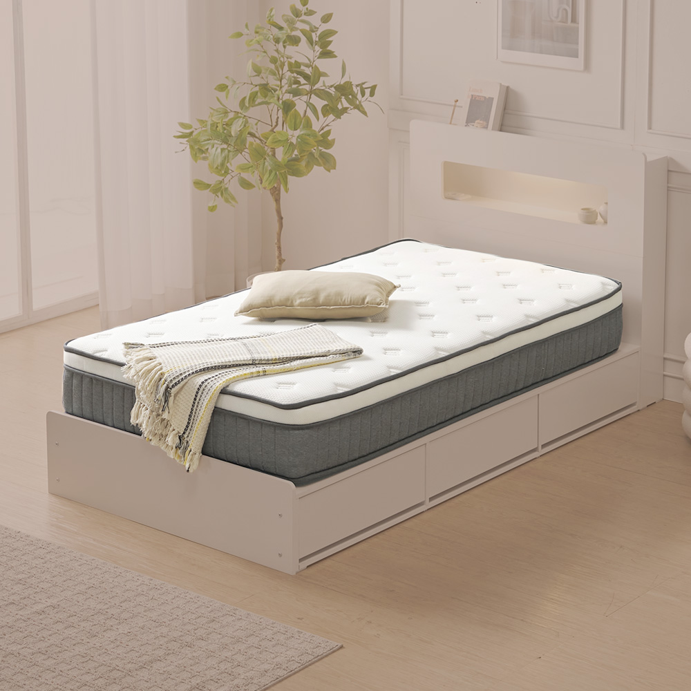 실루나 침대 매트리스 바닥 수면매트 포켓스프링 롤팩 25cm, SS(슈퍼싱글)1100, 미디엄소프트