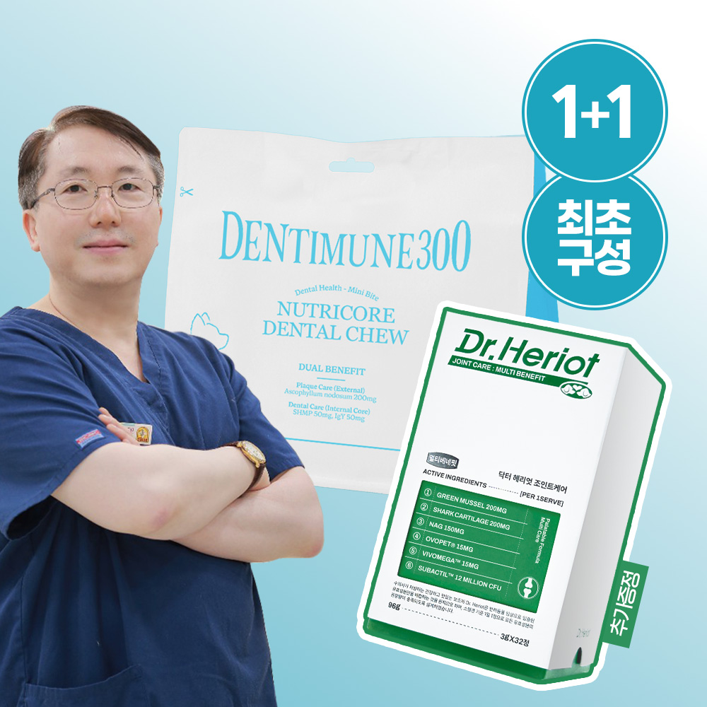 [1+1/단독기획]닥터뉴트리코어 덴티뮨300 강아지 치석제거 하이포알러지 덴탈껌 30개입