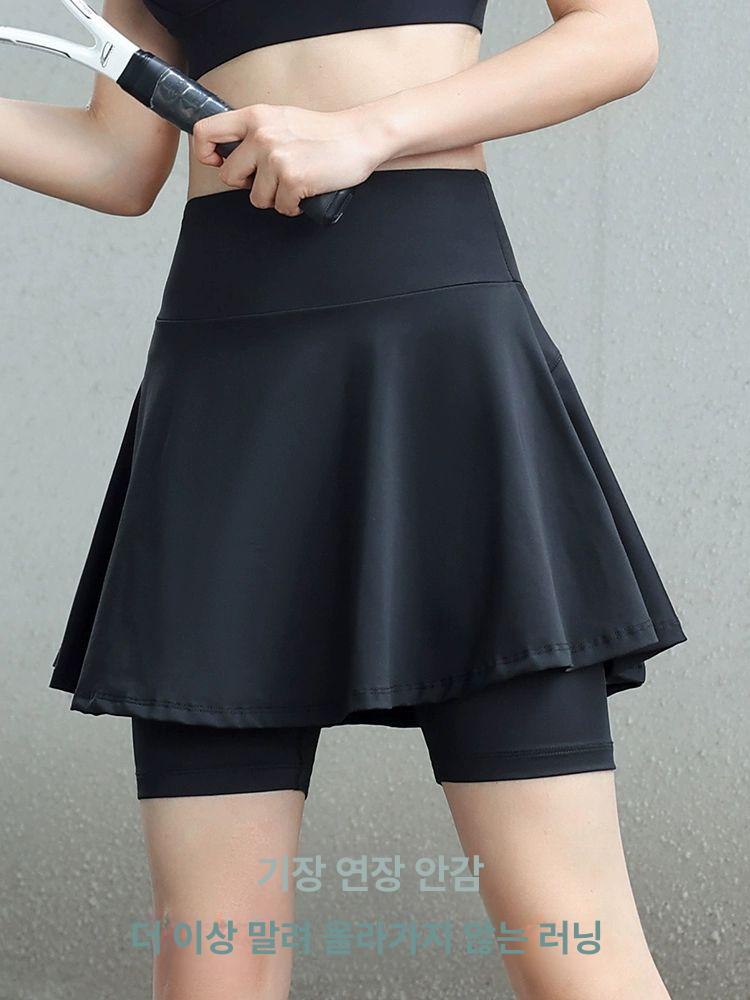 여름 치마 레깅스 빅사이즈 허그 테니스 치렝스 블랙 미니스커트 M - 상세 이미지 3