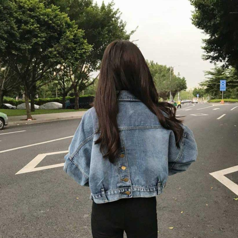크롭청자켓 오버핏 데님 가을 숏자켓 - 상세 이미지 4