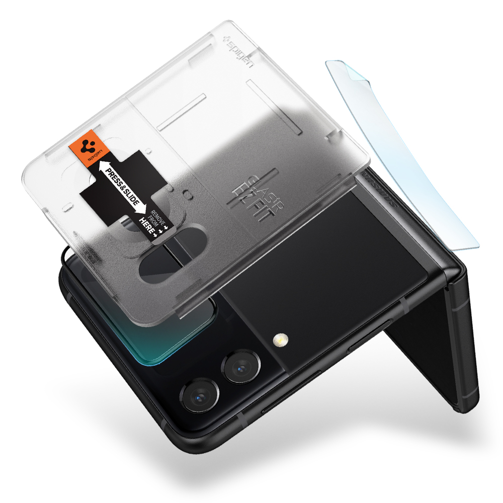 슈피겐 갤럭시 고투명 강화유리 액정필름 글라스tR 이지핏 갤럭시Z 플립4, 2매입