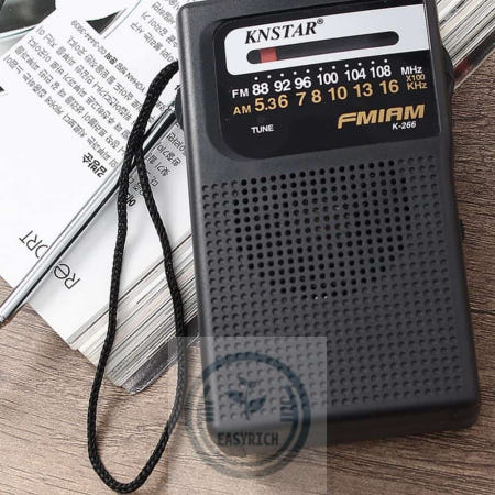 이지리치협력사 따뜻한잡화점 콤팩트 AMFM 휴대용라디오 블랙 어르신라디오