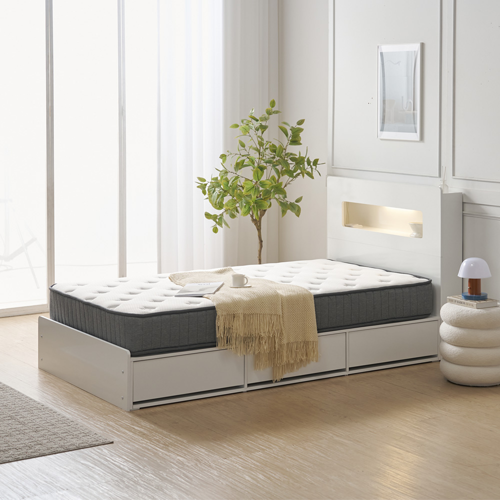 실루나 침대 매트리스 바닥 수면매트 포켓스프링 롤팩 20cm, SS(슈퍼싱글)1100, 미디엄소프트