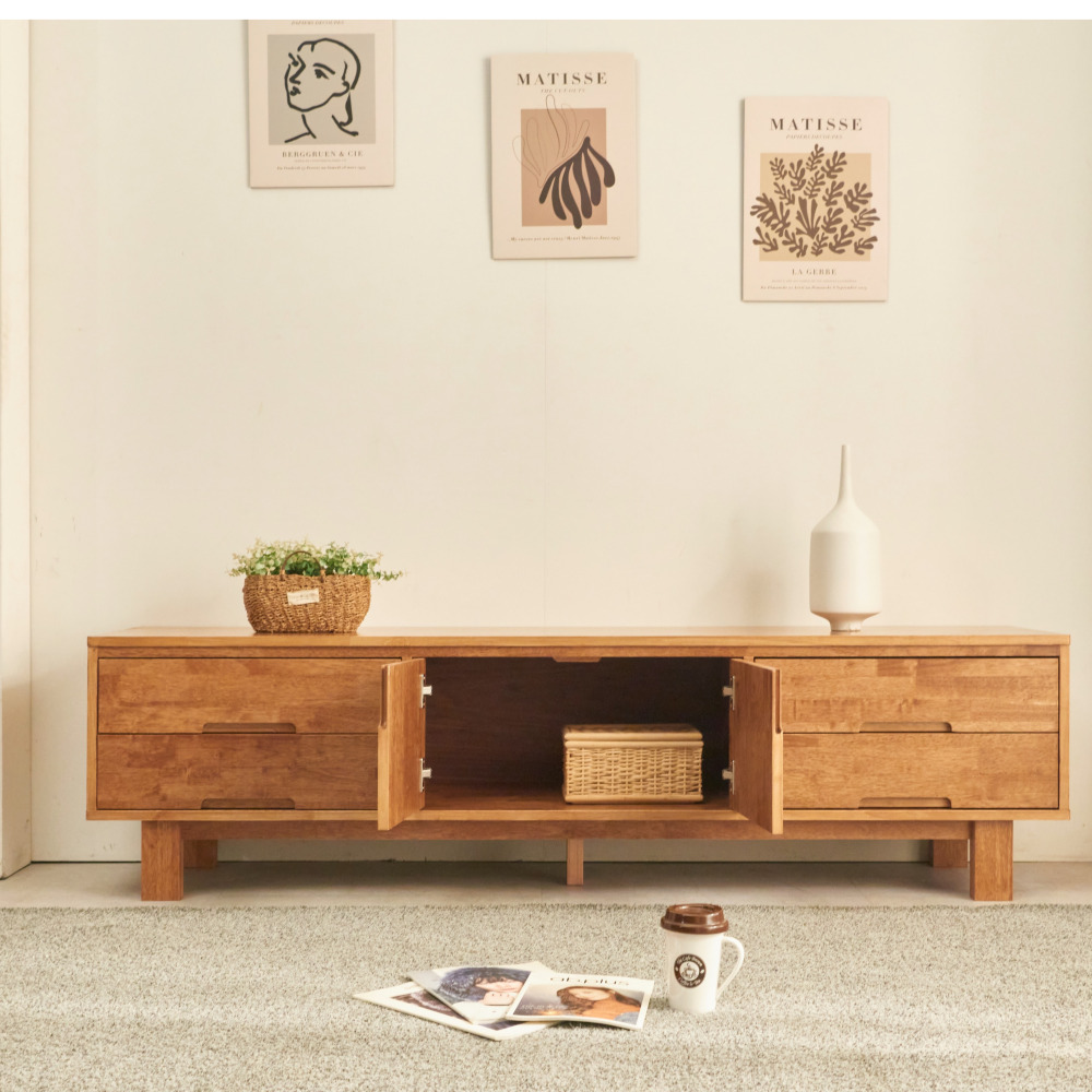 준2 원목 75인치 85인치 티비장 tv다이서랍장 티비선반 장식장 1800