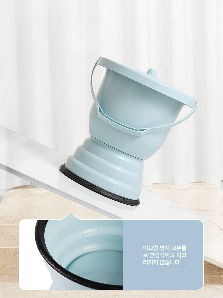 요강 캠핑 플라스틱 야외 차량용 오줌통 노약자 소변 대형 높이확장 문화이트블루 A - 상세 이미지 3