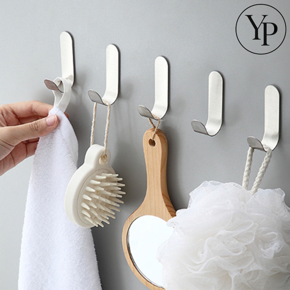 무타공 후크 고리 4개입 주방 현관문 욕실 아이방 정리 홀더 스티커