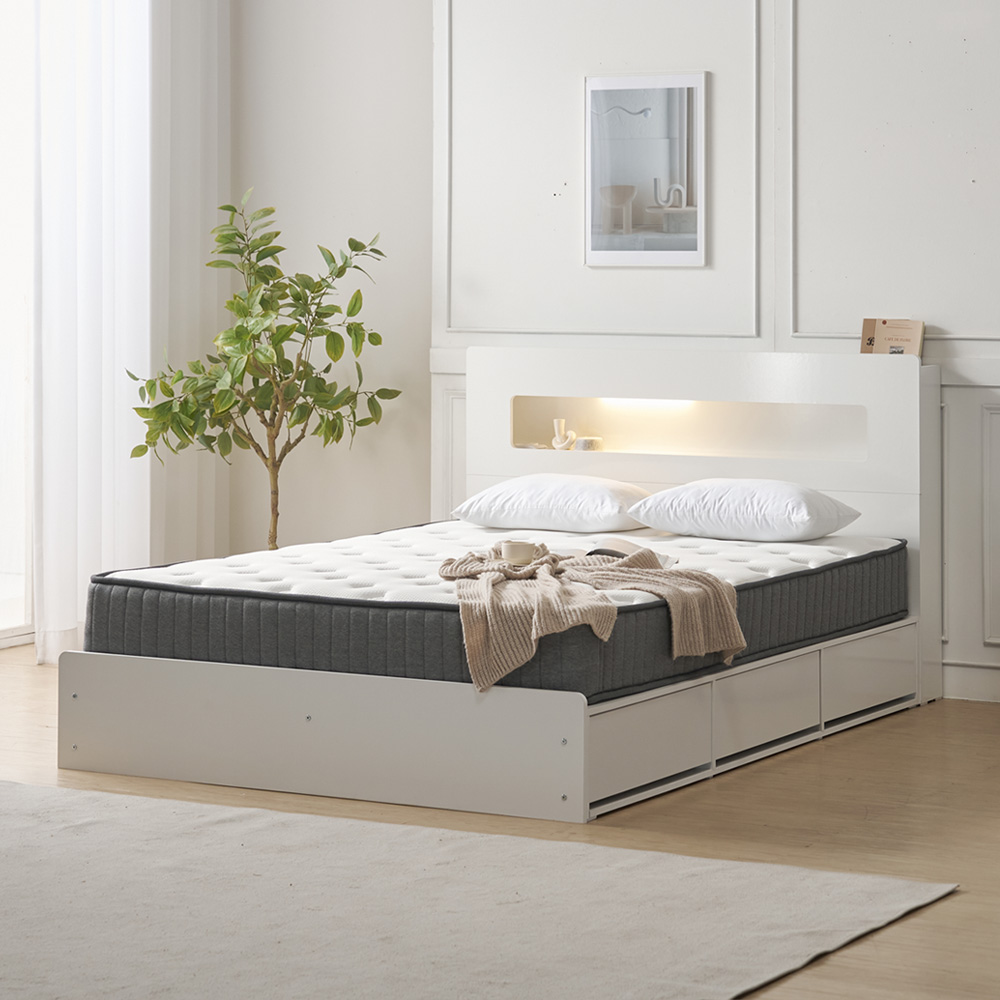 실루나 침대 매트리스 바닥 수면매트 포켓스프링 롤팩 20cm, Q(퀸), 미디엄소프트