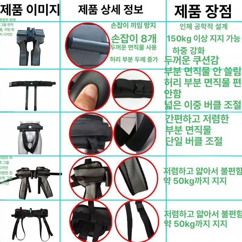 환자 이동 벨트 리프팅 계단용 운반 워킹 밸트 싱글 숄더 스트랩 환자용 보행기 내구성 프리사이즈 - 상세 이미지 5