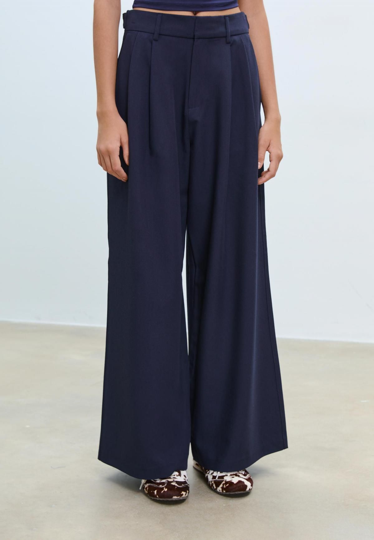 스트라디바리우스 슈퍼 와이드 플리츠 팬츠 4536/650 DARK BLUE