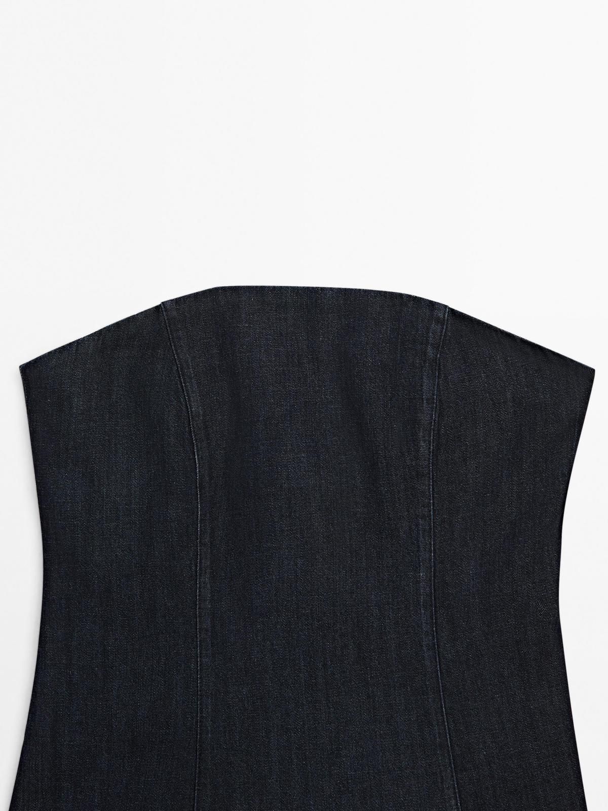마시모두띠 데님 스트랩리스 코튼 탑 5192/792 DARK BLUE - 상세 이미지 5