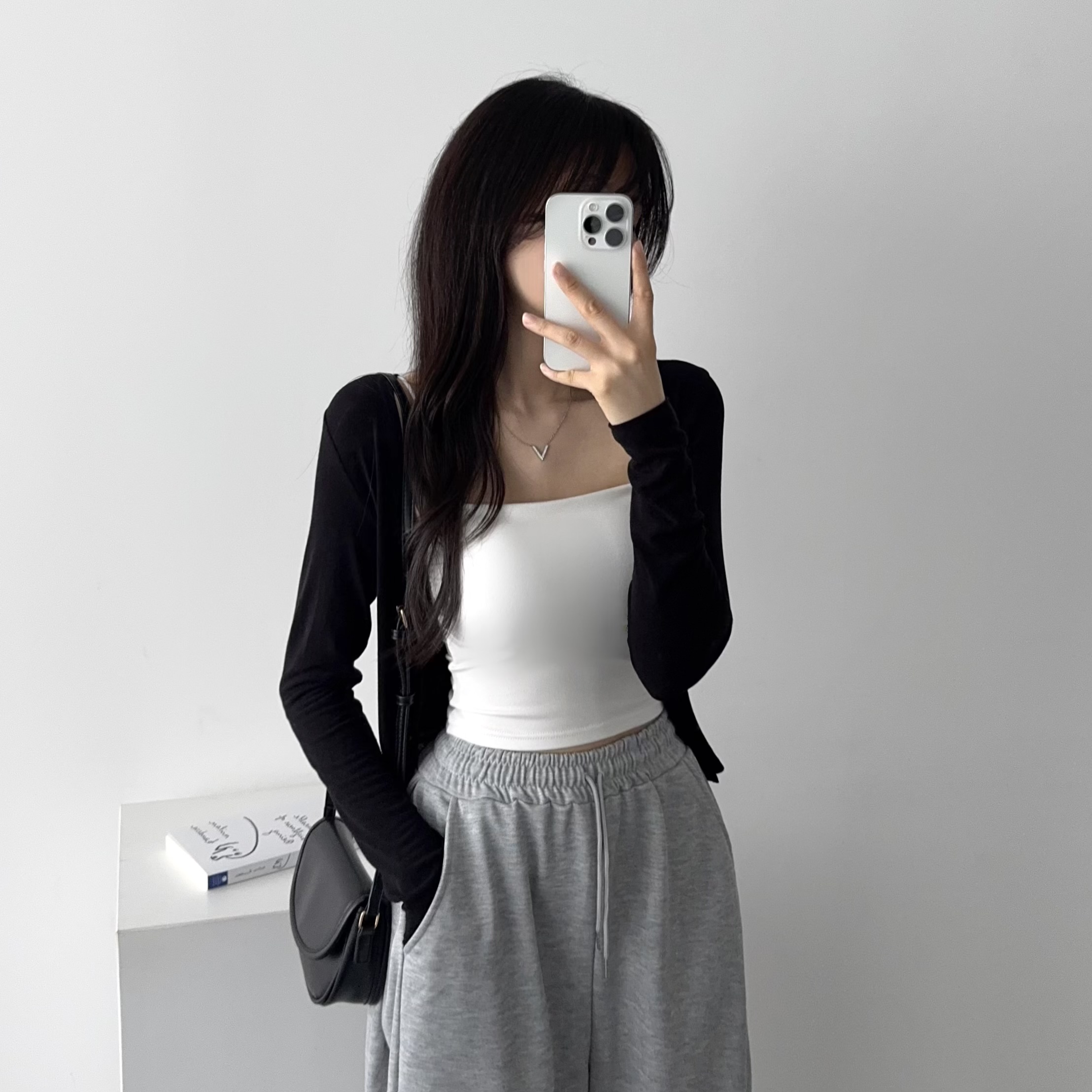 얇은 볼레로 가디건 단톤가디건 - 메인 이미지