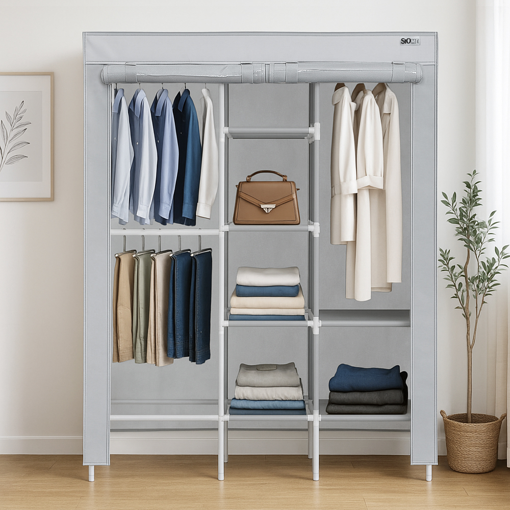 시스템 비키니 옷장 간이 비키니 이불장 커튼형 행거 부직포 옷장 비키니장 1000