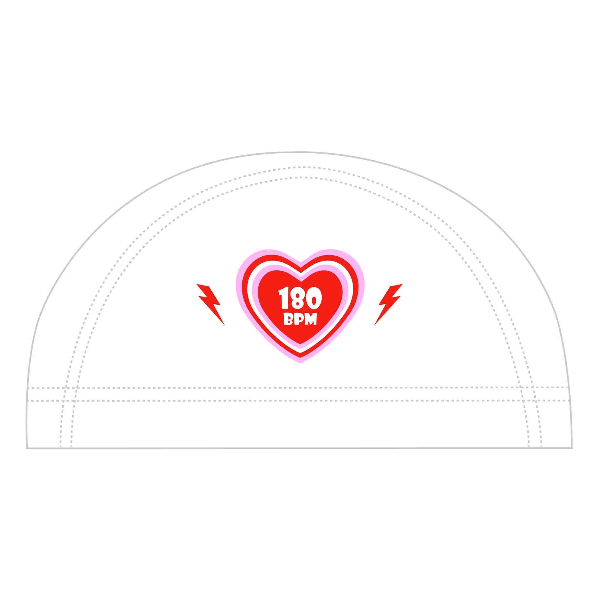 낫브래그 180BPM 하트 번개 메쉬 수모 레드 핑크 귀여운 단체 수모