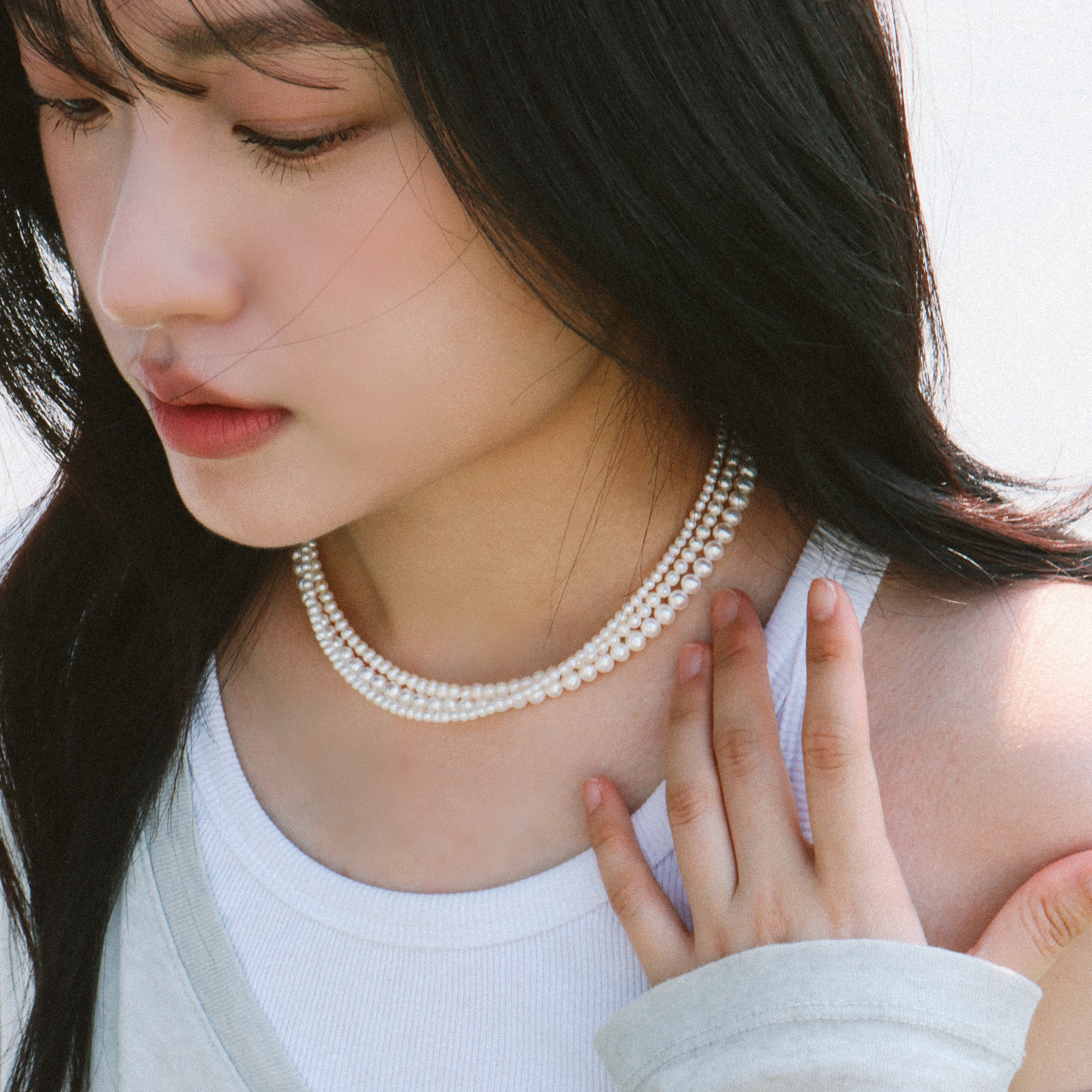 천연 진주목걸이 담수 진주 목걸이 3 4 5mm - 상세 이미지 4