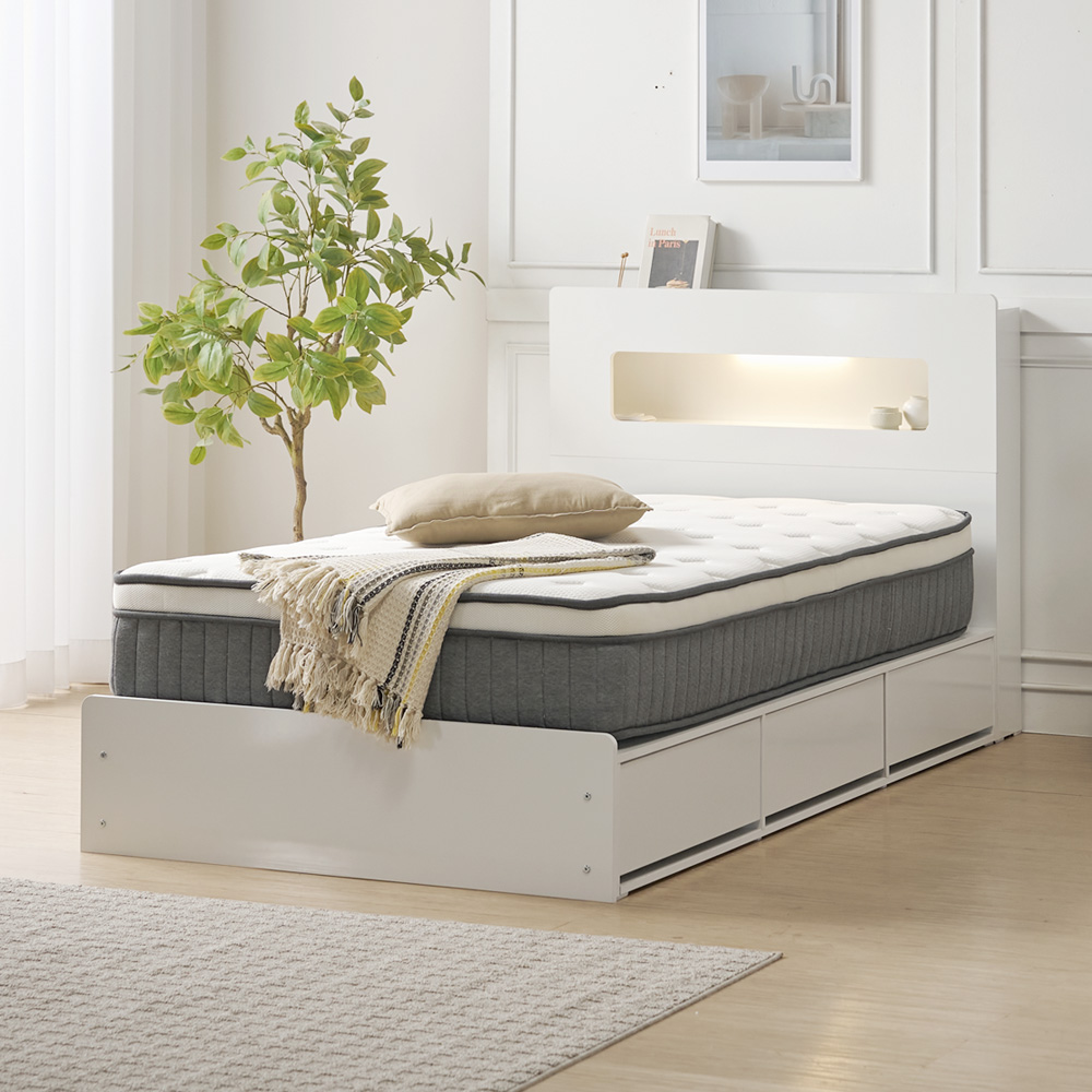 실루나 침대 매트리스 바닥 수면매트 포켓스프링 롤팩 25cm, SS(슈퍼싱글)1100, 미디엄소프트