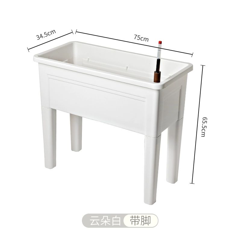 상자 사각 대형 테라스 텃밭 화단 화분 플랜트박스 구름화이트발코니식물화분다리없음 플라스틱 특대 - 상세 이미지 5