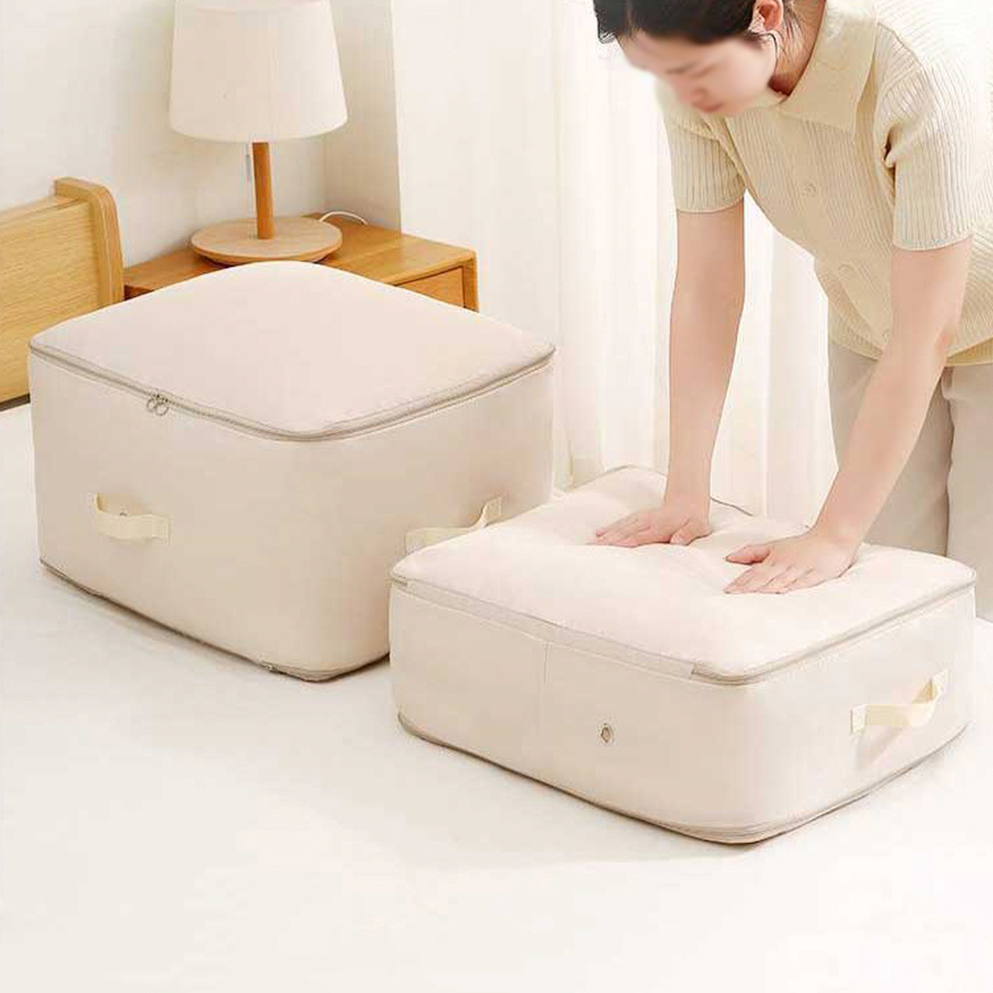 부피압축이불보관함 이불압축파우치 패딩 소형 대형 기숙사 정리 보관 가방