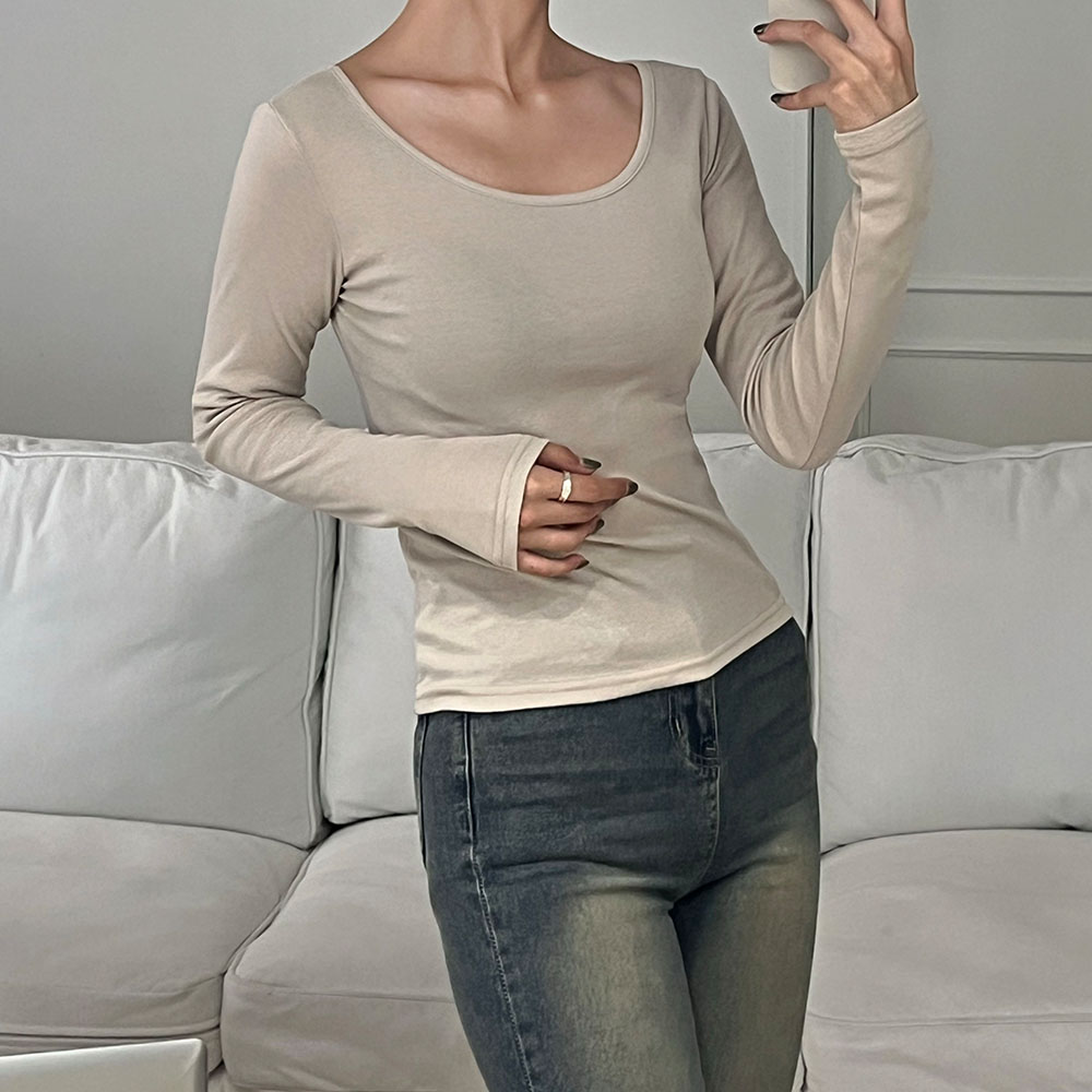 (1+1) 레이어드티셔츠 기본 이너긴팔티 - 상품 이미지