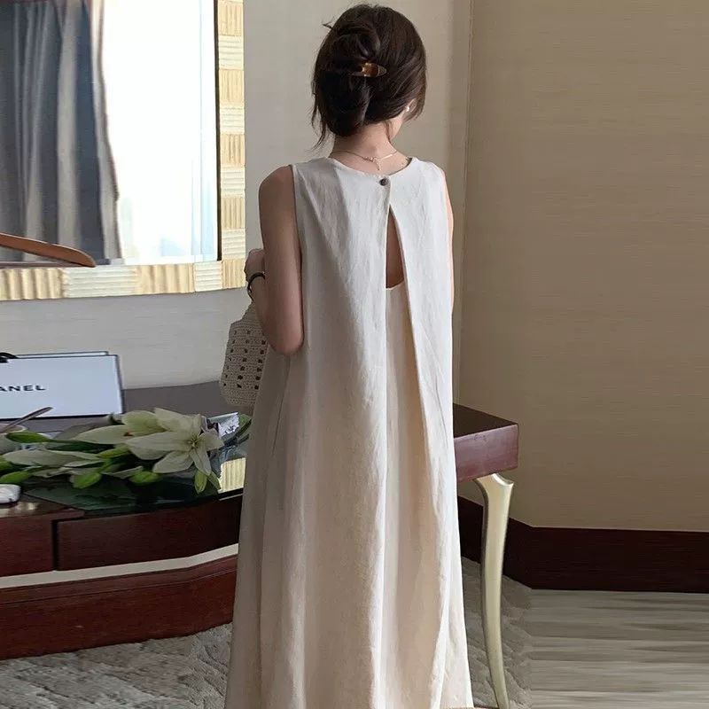 여름 썸머 민소매 히든밴딩 빅사이즈 에어쿨 린넨 본색 S 40.0-45.0kg - 상세 이미지 5
