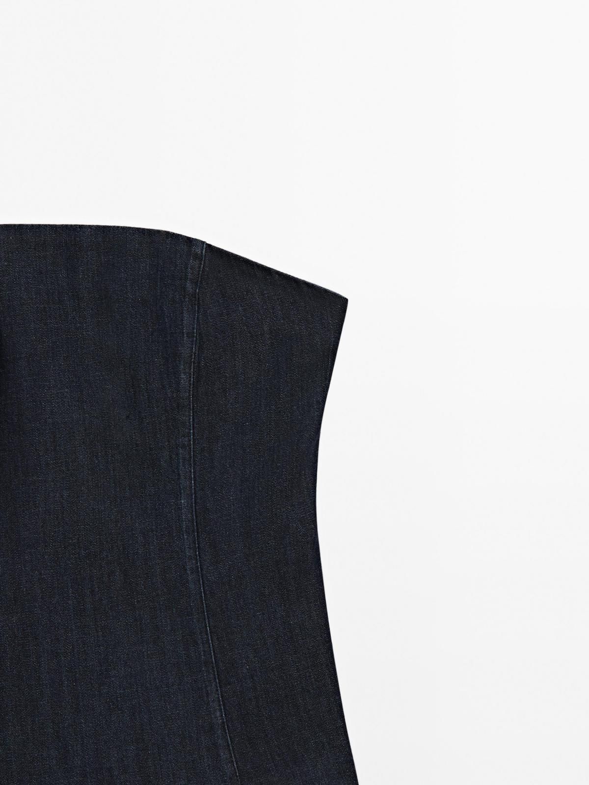 마시모두띠 데님 스트랩리스 코튼 탑 5192/792 DARK BLUE - 상세 이미지 3