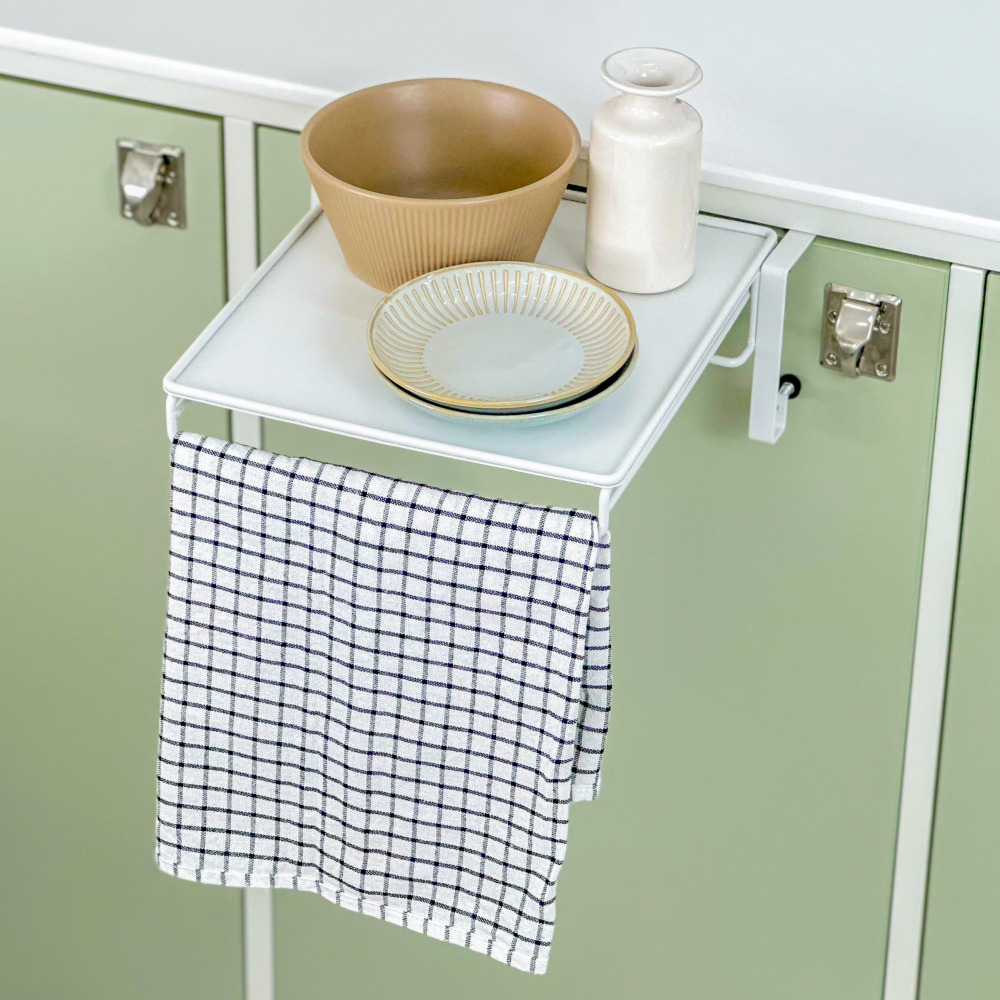 기프템 무타공 접이식 싱크대 주방 보조 조리대 행주걸이 250mm, 화이트