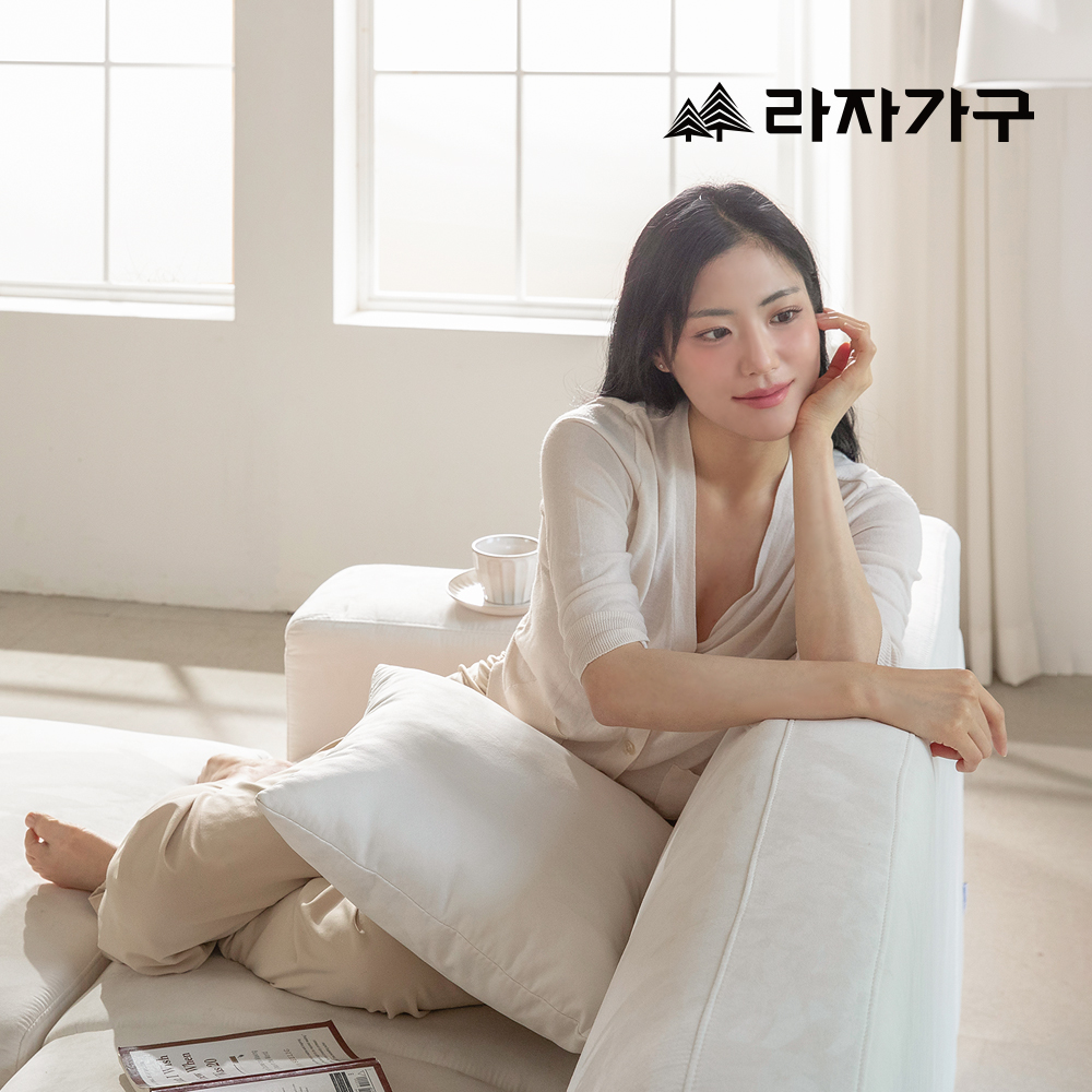 라자가구 멜로우 푹신한 패브릭 방수 거실 예쁜 카우치 2인 소파 스툴미포함, 좌형_베이지