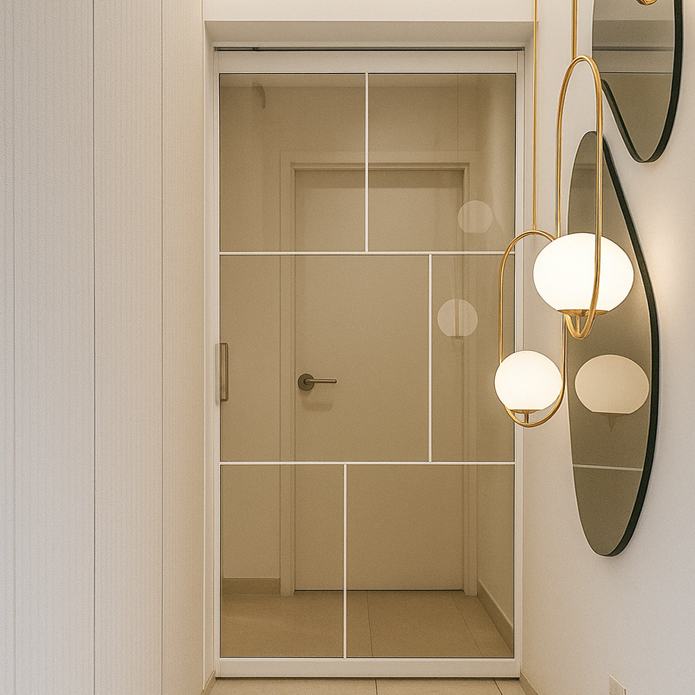 아파트 현관 중문 원슬라이딩 중문 도어 (도장제품)