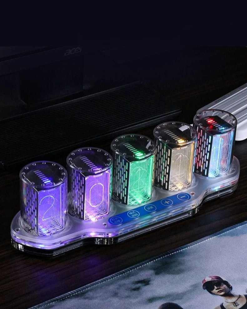 솔비에 진공관시계 닉시관 RGB 탁상 빈티지 디지털시계 완제품 조립 불필요 - 상품 이미지