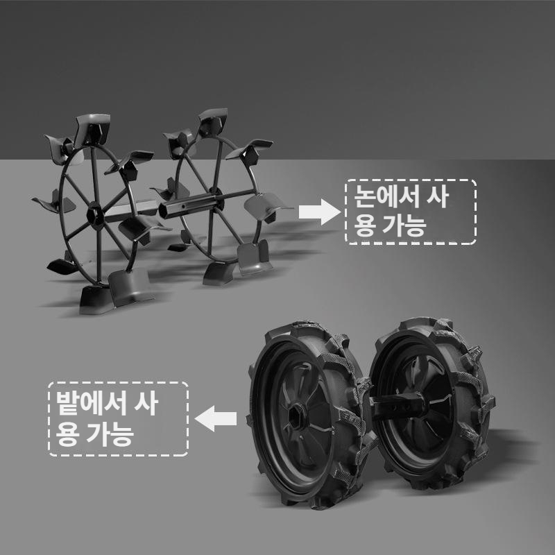 감자 수확기 베토기 밭갈이 쟁기 고구마 캐는 단품 2개 32축-고무 바퀴 - 메인 이미지