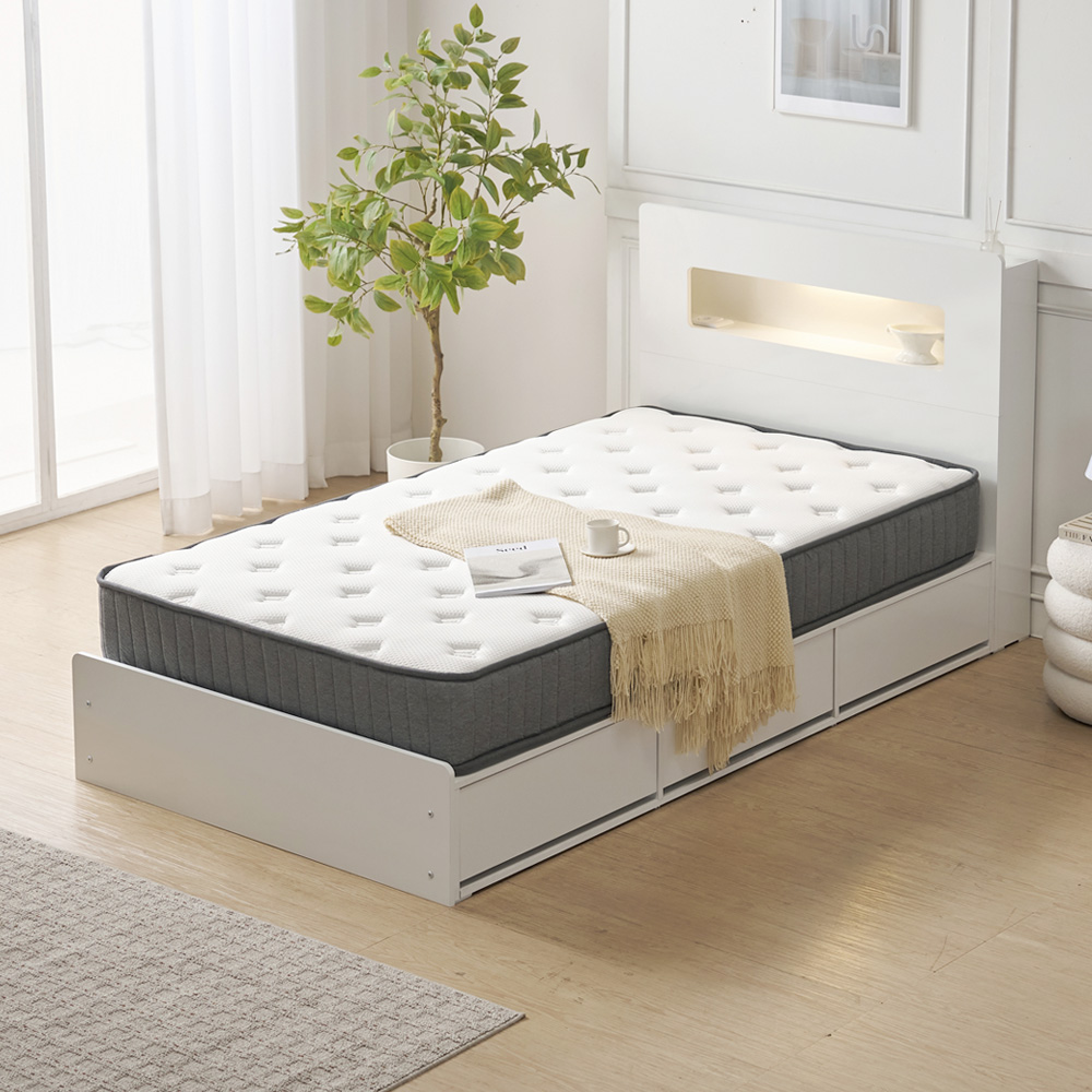 실루나 침대 매트리스 바닥 수면매트 포켓스프링 롤팩 20cm, SS(슈퍼싱글)1100, 미디엄소프트