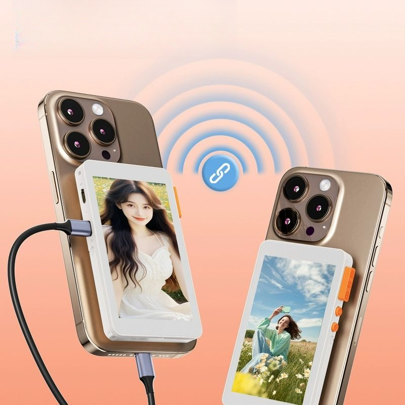 셀카모니터 RK-X40P 맥세이프 셀피 미러링 터치형 3세대 모델 블랙 블루투스오디오동화면 - 상품 이미지