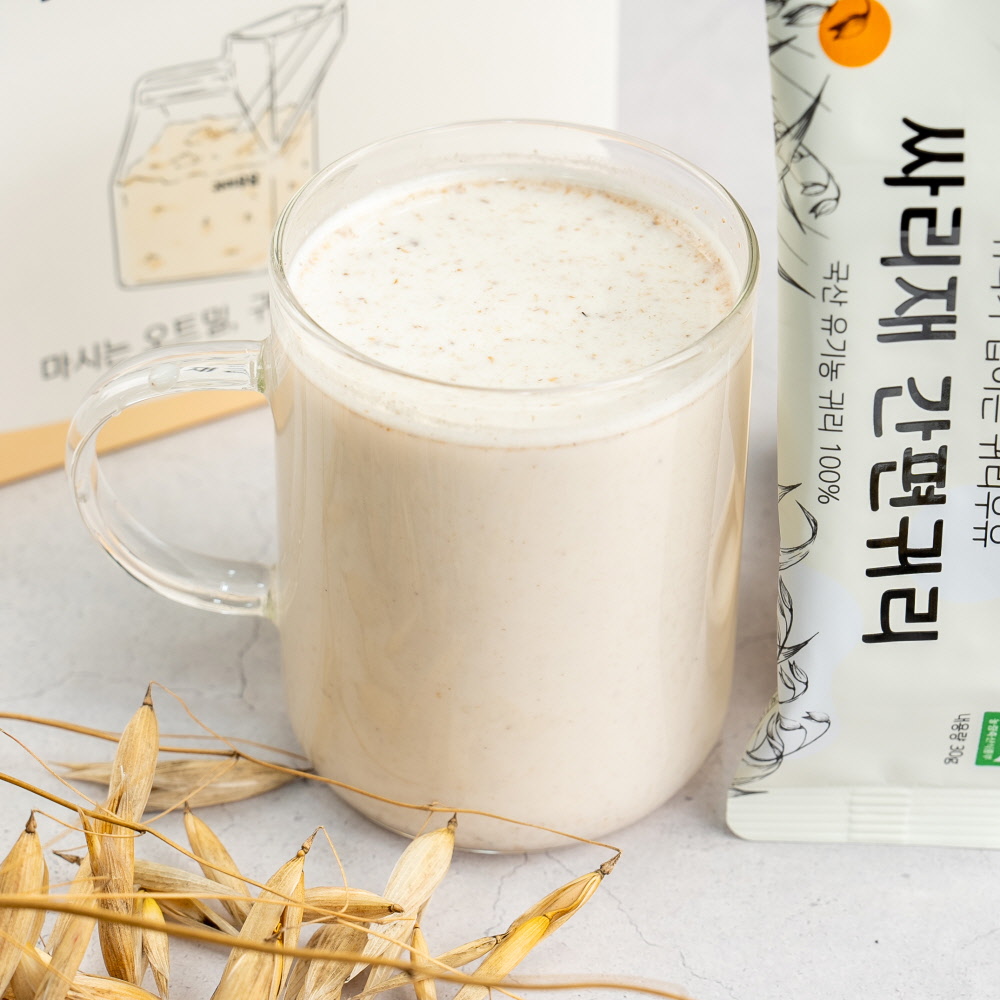 싸리재 국산 유기농 [ 간편귀리 ] 퀵오트 압착 오트밀가루 쉐이크 포리지 30g, 10개