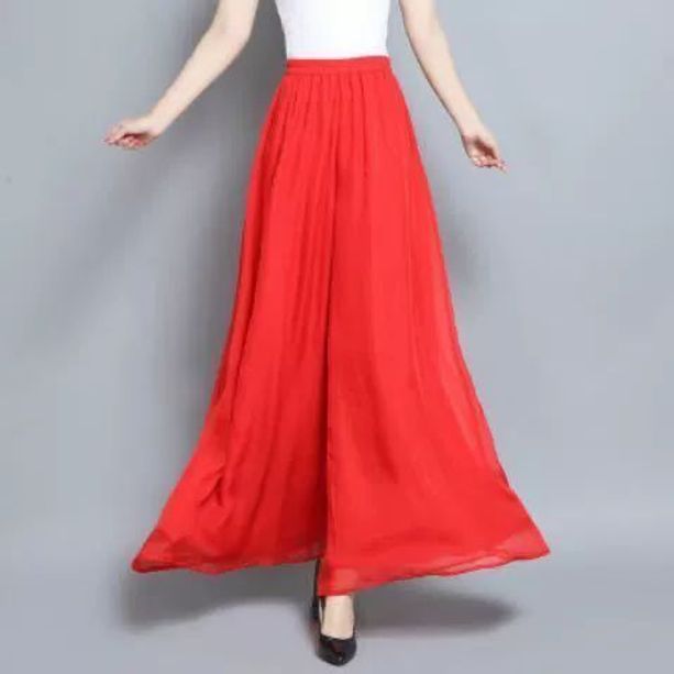 쉬폰 바지 빅사이즈 팬츠 얇은 여성용 화이트 9부 긴안감 바지길이 88CM M - 상세 이미지 3
