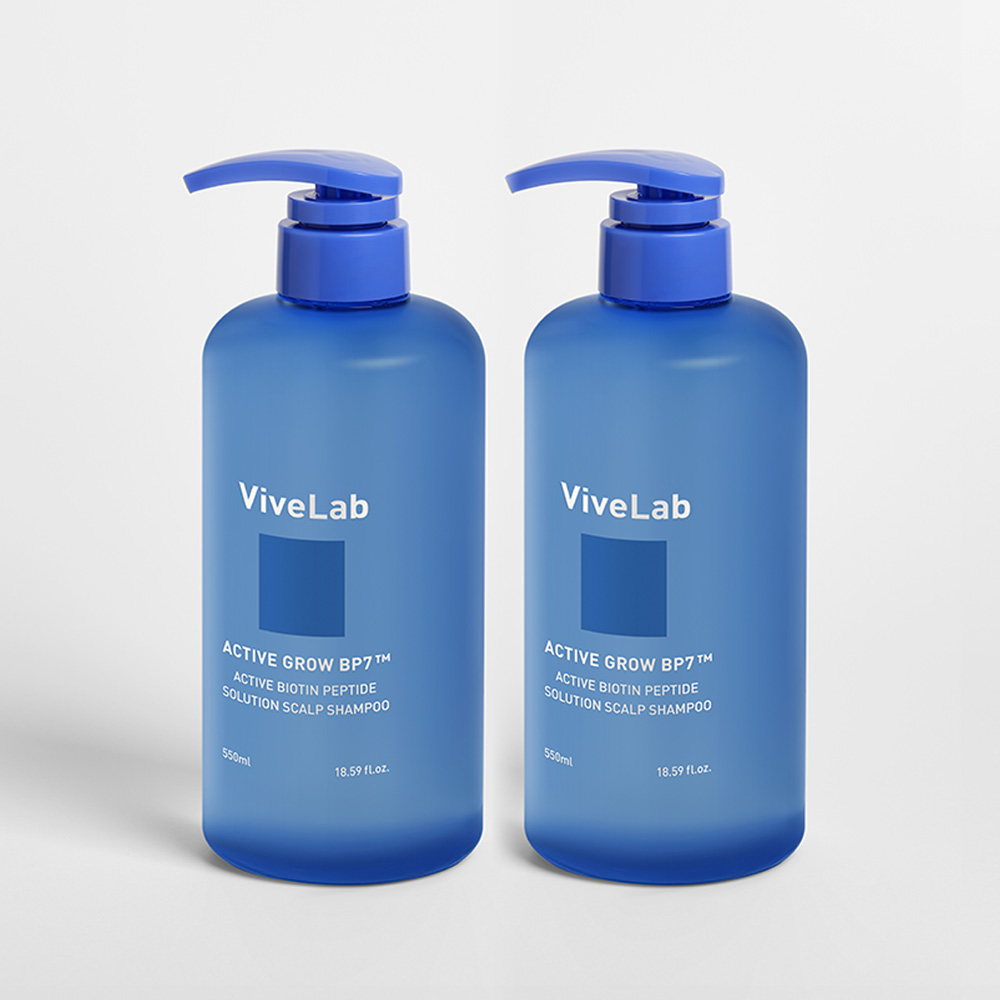 바이브랩 액티브 비오틴 펩타이드 쿨링 파랑 탈모샴푸 550ml, 2개