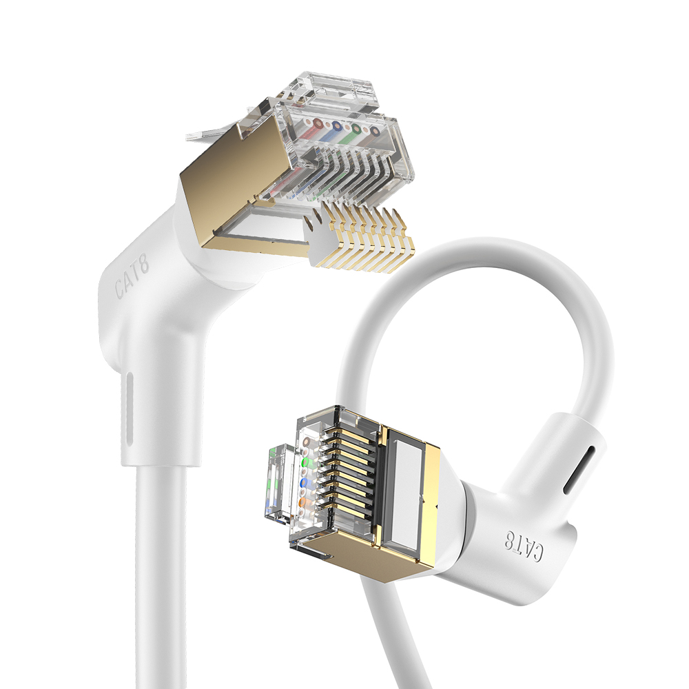 벤션 CAT8 360도 회전꺽임형 슬림 초고속 인터넷 랜선 화이트 IKL 1m, 1개 - 상품 이미지