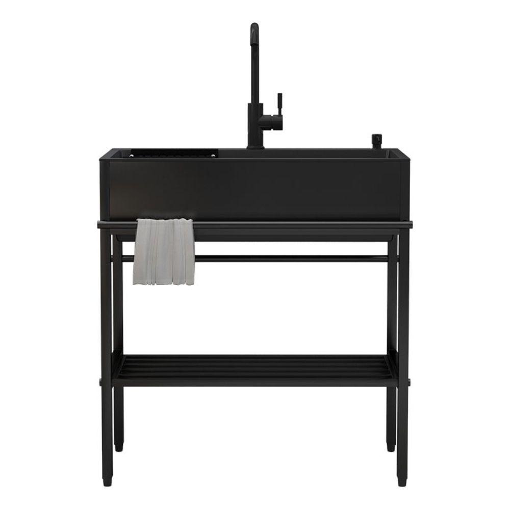 무광 베란다 스텐 야외 탕비실 관공서 개수대 가게 씽크대 60x45cm 스텐 싱크대+부속 - 상품 이미지