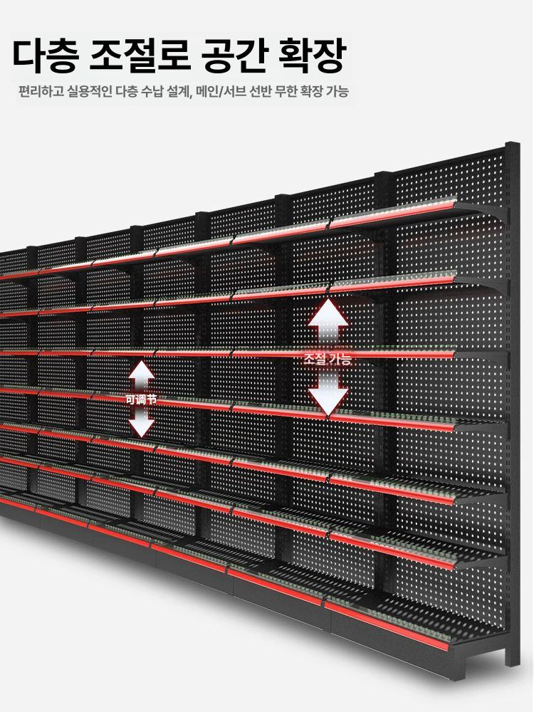 약국 과자 철재 펜트리 편의점 디스플레이 선반 판매대 120x80x135 5겹 35폭 A - 상세 이미지 4
