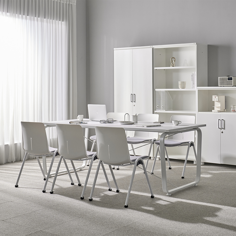 티에스퍼니처 데임 회의테이블 작업 사무용 25T 1500x900mm, 화이트+올화이트