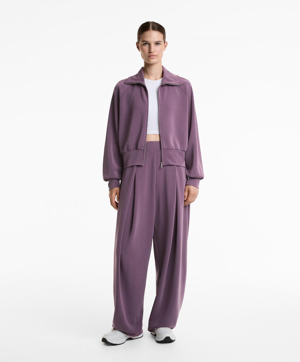 오이쇼 소프트터치 테크니컬 하이넥 집업 재킷 4850/791 LILAC - 상세 이미지 3
