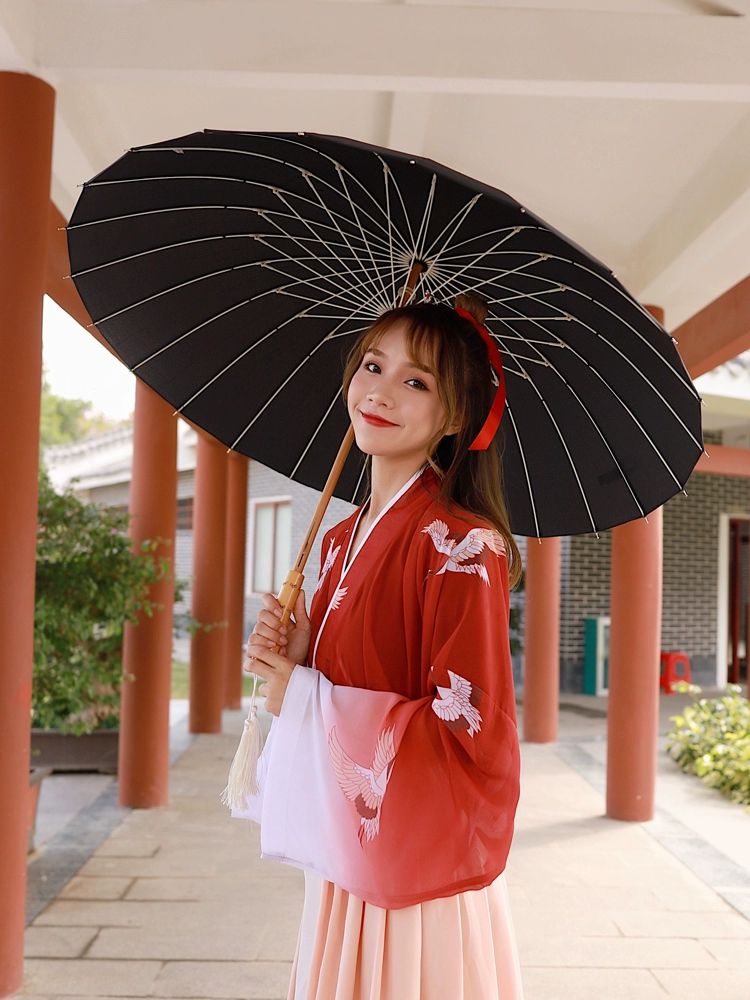 빈티지 일본 전통 원목 대나무 초경량 우산 고급 나무 핑크 슈퍼발수제 100cm - 상세 이미지 2