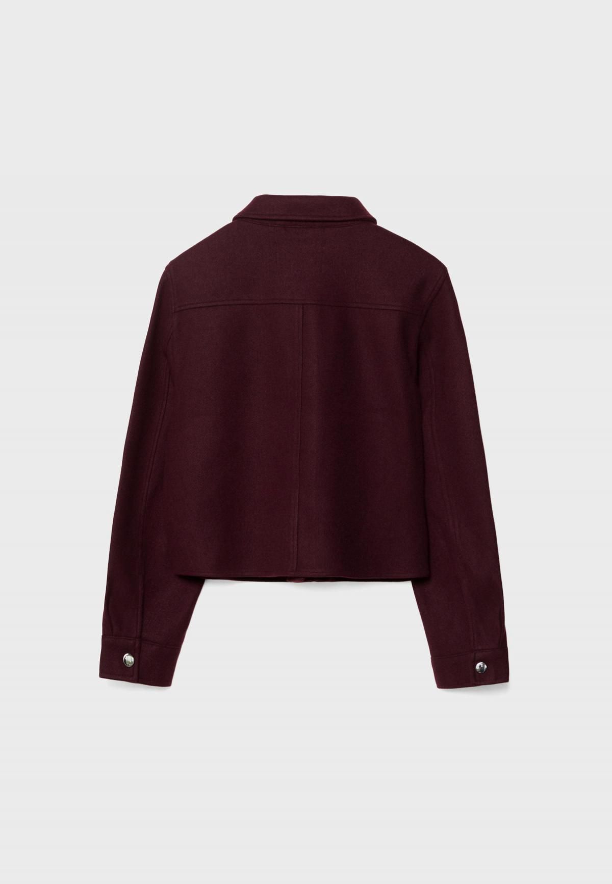 스트라디바리우스 버건디 소프트 크롭 재킷 5716/761 BURGUNDY - 상세 이미지 2
