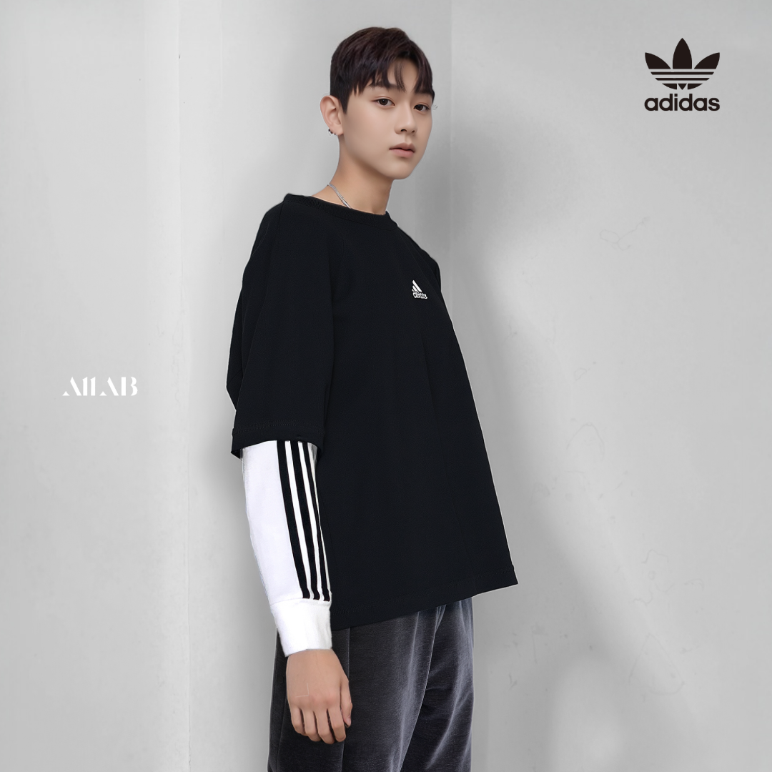 [국내매장판] 아디다스 주니어 긴팔 간절기 봄 가을 키즈 맨투맨 티셔츠 블랙, 150