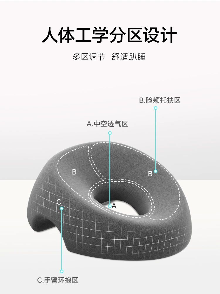 마사지샵 얼굴 베개 홀 쿠션 침대용 미용 안면 특수 업그레이드 버전-그레이 6-12cm - 상세 이미지 4