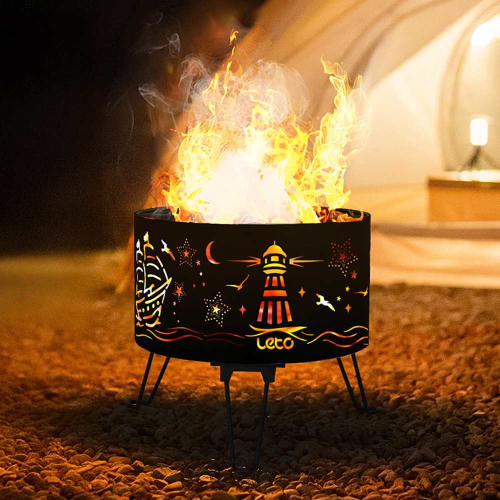 레토 감성 캠핑 화로대 조리킷제공 불멍 바베큐그릴 접이식 원통형 LCP-SB06