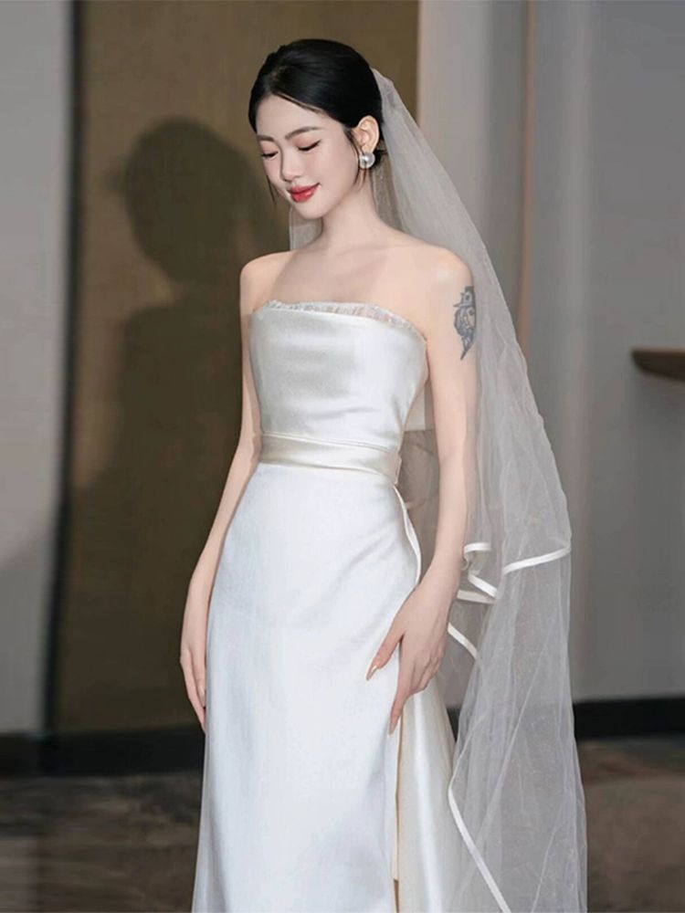 2부드레스 셀프스냅드레스 웨딩촬영드레스 연회장 화이트 XS - 상세 이미지 2