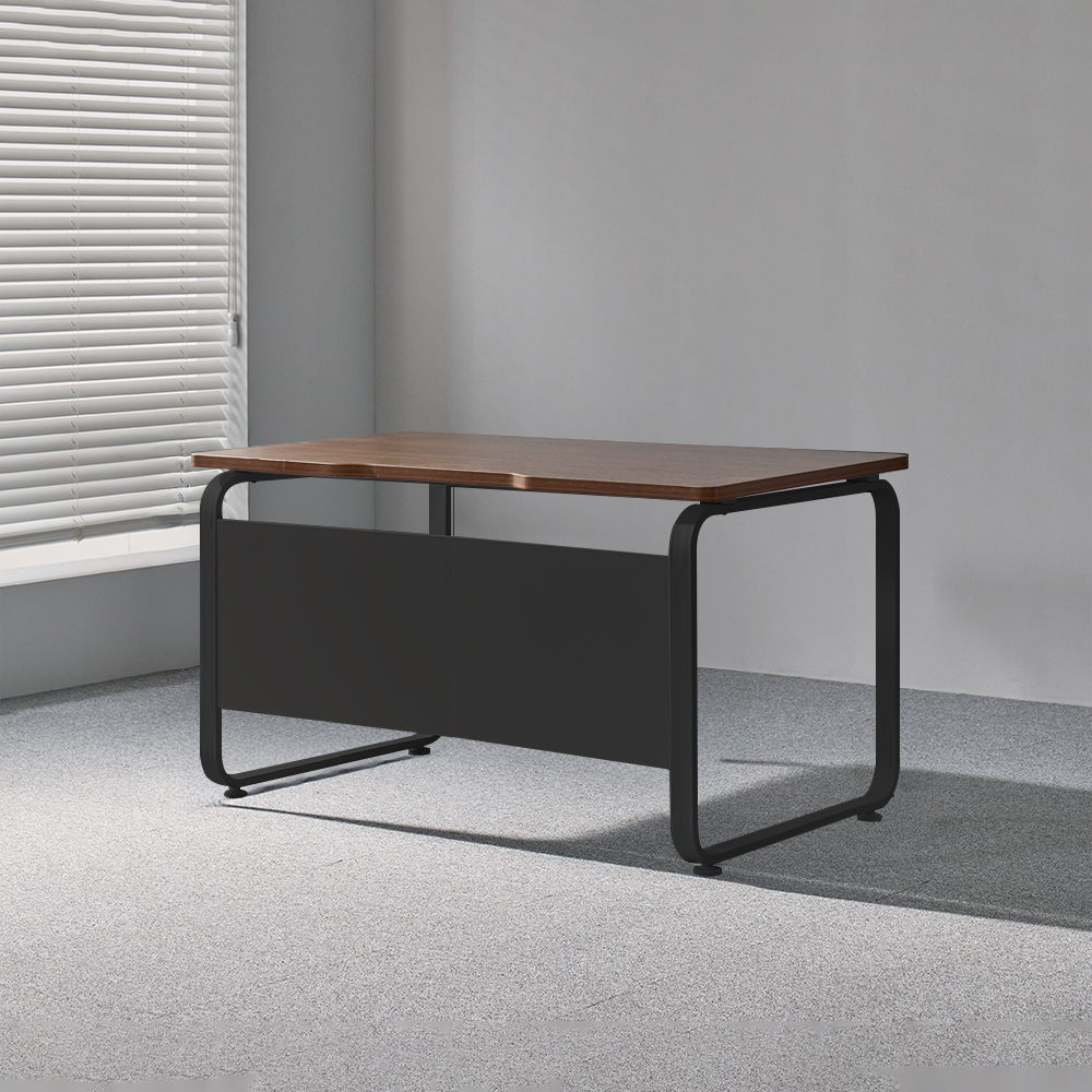 티에스퍼니처 데임 25T 사무용 사무실 멜론 책상 1200x600mm, 블랙+라운드/라이트월넛 - 상품 이미지