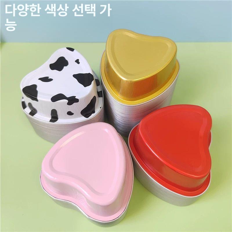 모양 알루미늄 레드100컵 케이크 위한 사용 용기 골드 100ml 내열 오븐 사용 가능 50개 컵 커버 없음 - 상세 이미지 3