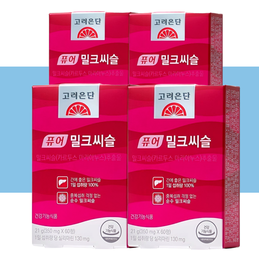 고려은단 밀크씨슬 퓨어 간에좋은 영양제 60정X4박스