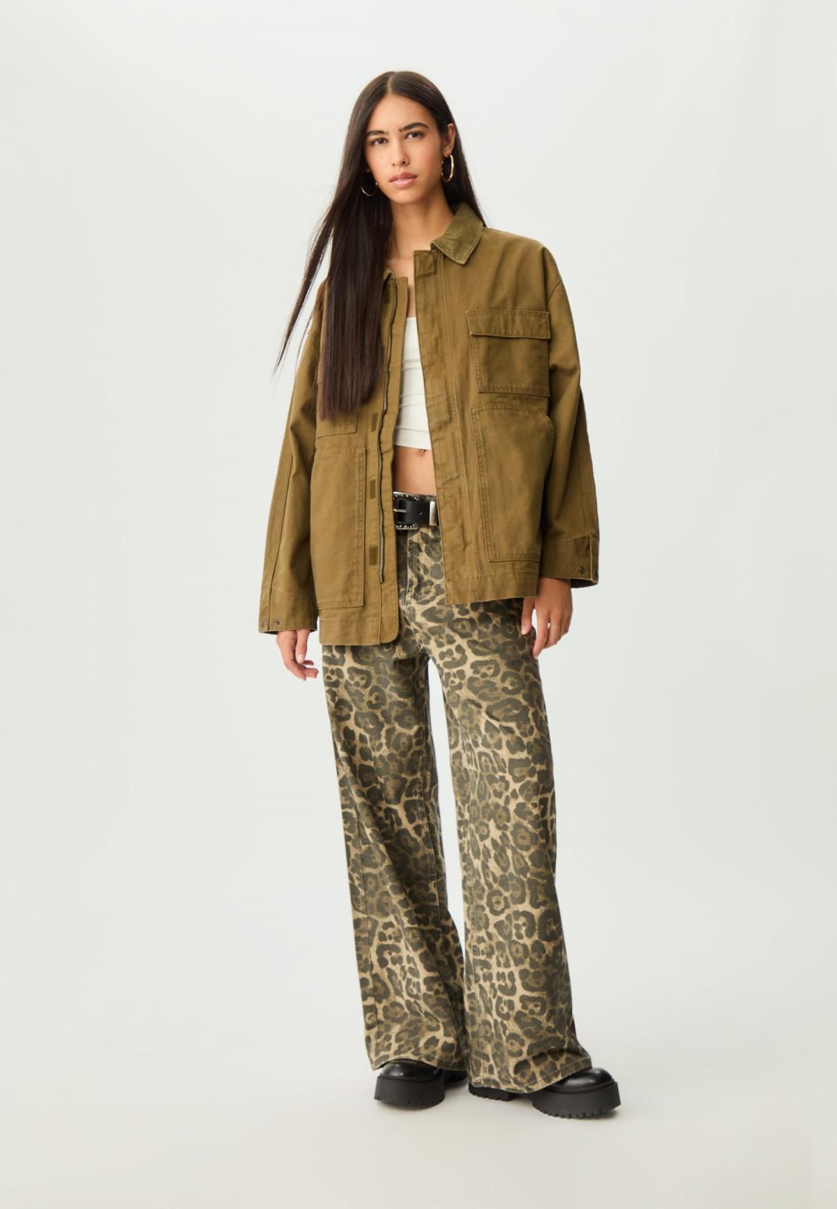스트라디바리우스 테크니컬 오버핏 카키 포켓 재킷 8633/615 OLIVE GREEN - 상세 이미지 5