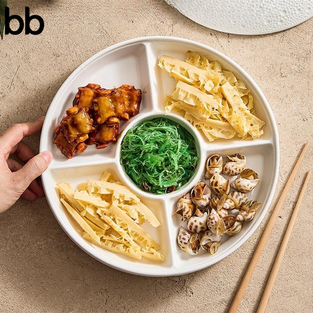 구절판 월남쌈 그릇 나눔접시 안주 고바찌 반찬 디저트 분할 업소용 일식 플레이팅 11인치 단품 - 상세 이미지 2
